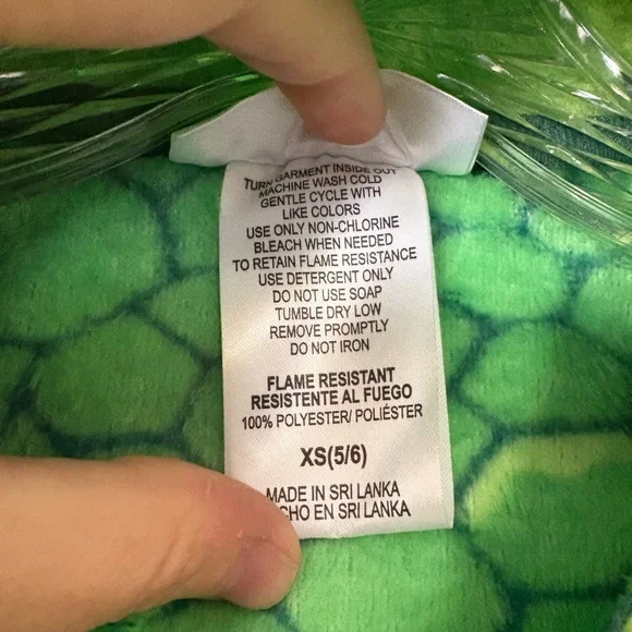 Saint Eve Green Dinosaur One-Piece Pajama Plush Costume Blanket Sleeper Boys 5/6 - Picture 5 of 8